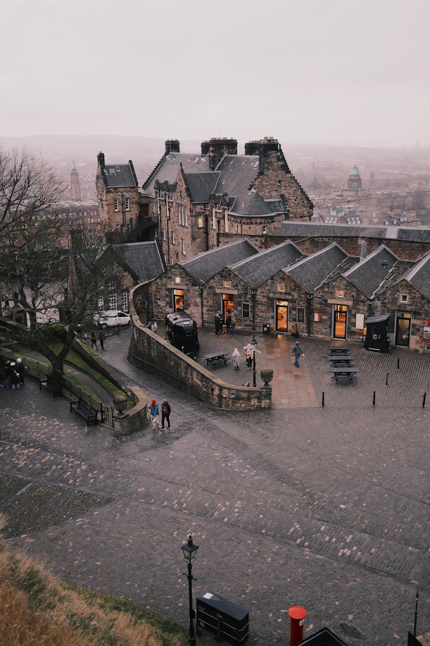 Edinburgh's Old Town with the Royal Mile and castle silhouette — the topography that defines the city's walkable scale.