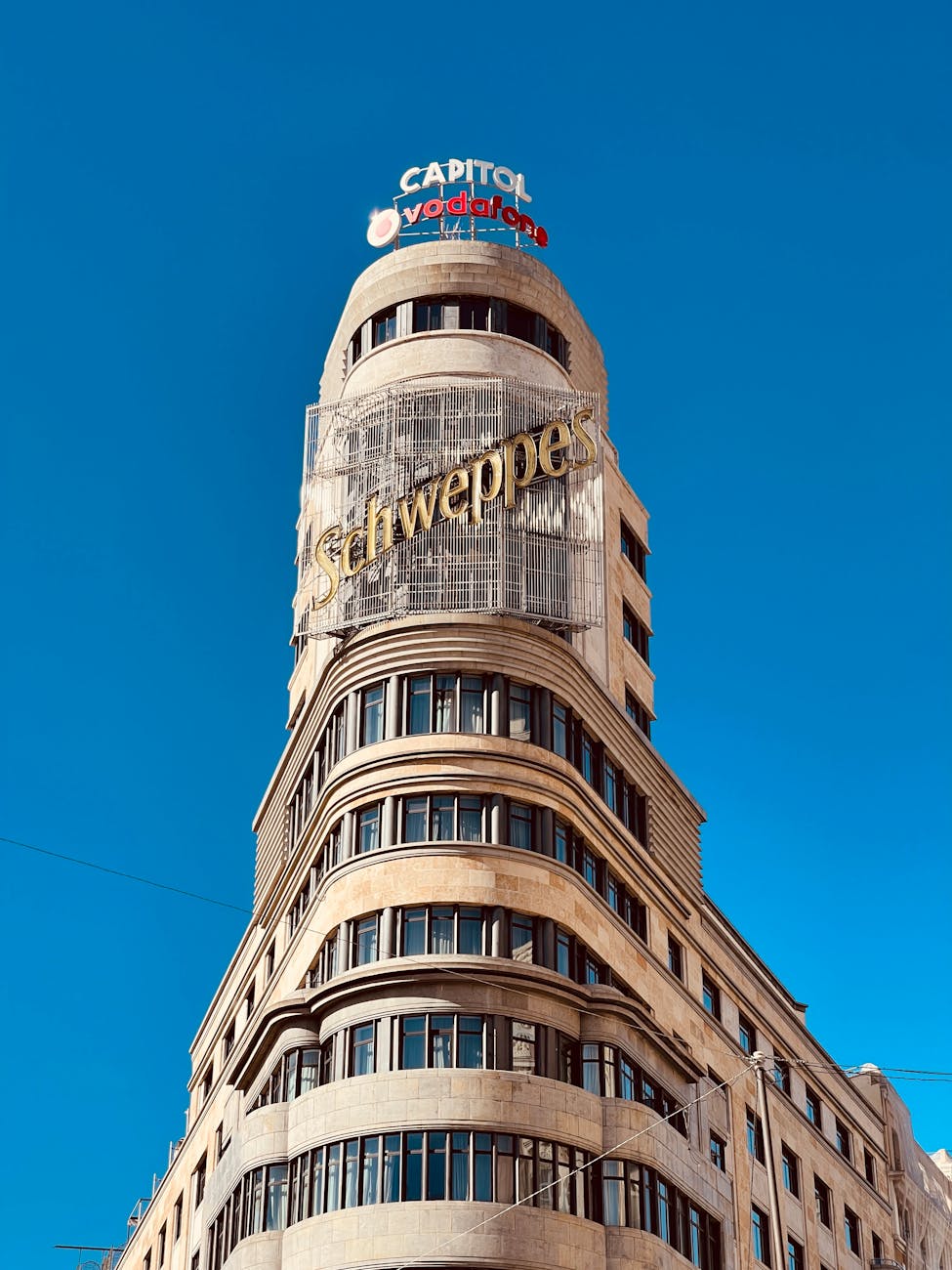 Madrid's Gran Vía or central architecture — the late-19th and early-20th-century building stock that anchors the centro.
